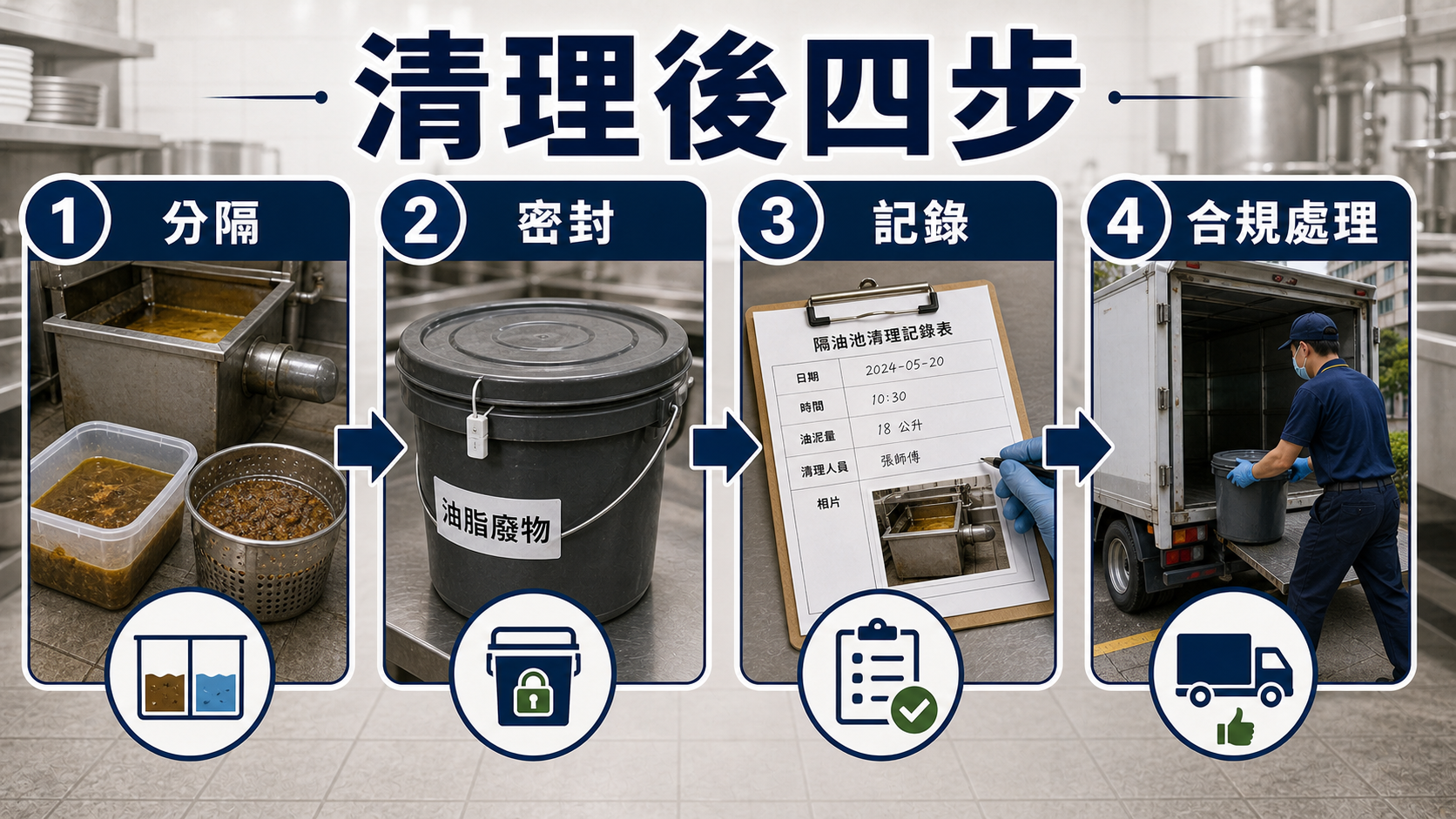 隔油池清理後四步:分隔、密封、記錄、合規處理